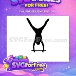 Free Handstand Trick Free Silhouette Skate Boarder Free SVG - Instant Download