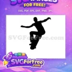 Free Skateboard Silhouette Free Stunt Jump Skateboarding Free SVG - Instant Download