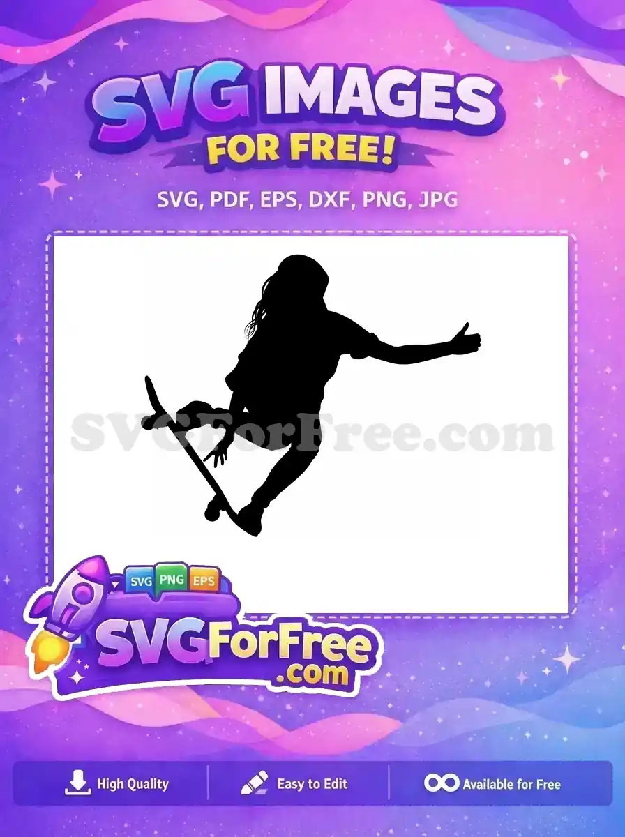 Free Skateboard Silhouette Free Cool Trick Skateboarding Free SVG 2