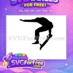 Free Silhouette Skate Boarder Free Ollie Trick Free SVG - Instant Download