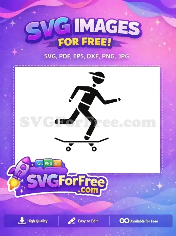 Free Skateboarder Silhouette Free Black Icon Skate Free SVG