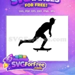 Free Skateboarder Silhouette Free Cap Free Skateboarding Free SVG - Instant Download