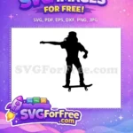 Free Silhouette Skate Boarder Free Cap Wearing Silhouette Free SVG - Instant Download