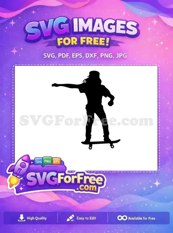 Free Silhouette Skate Boarder Free Cap Wearing Silhouette Free SVG