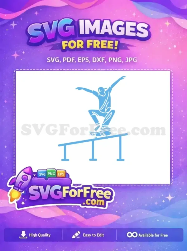 Free Skateboarder Silhouette Free Rail Grind Extreme Sports Free SVG