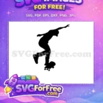 Free Silhouette Skate Boarder Free Extreme Trick Free SVG - Instant Download