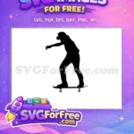 Free Skateboarder Silhouette Free Cap Free SVG - Instant Download