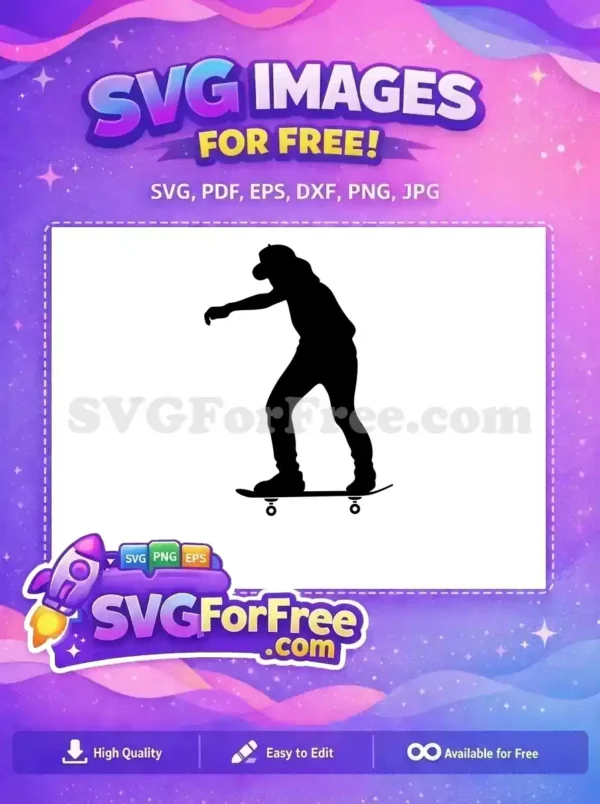 Free Skateboarder Silhouette Free Cap Free SVG