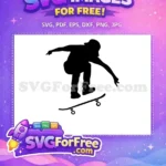 Free Skateboarder Silhouette Free Skateboard Trick Free SVG - Instant Download