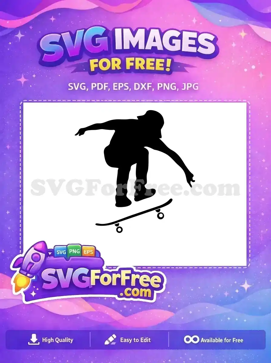Free Skateboarder Silhouette Free Skateboard Trick Free SVG