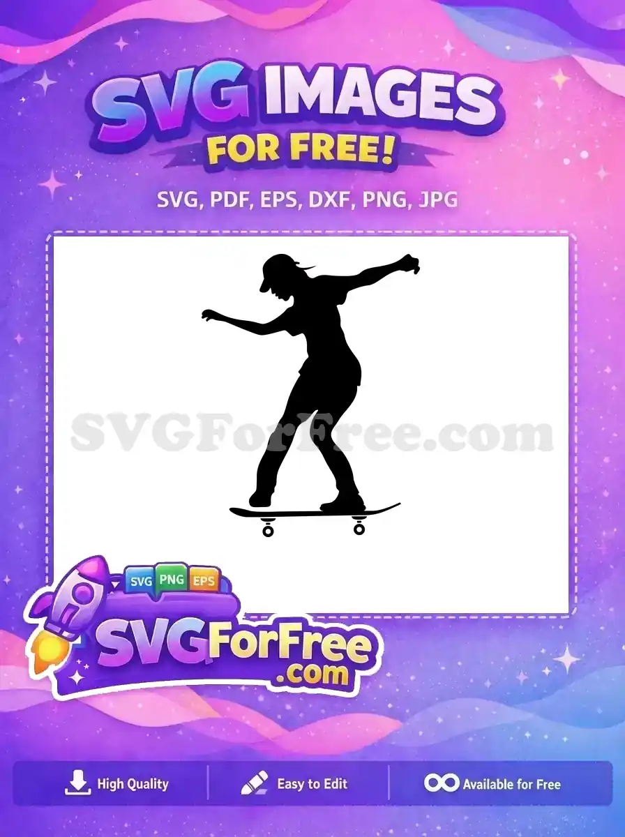 Free Cap Silhouette Free Skater Posing Skateboarding Free SVG