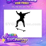 Free Silhouette Skate Boarder Free Mid-Air Jump Free SVG 3 - Instant Download