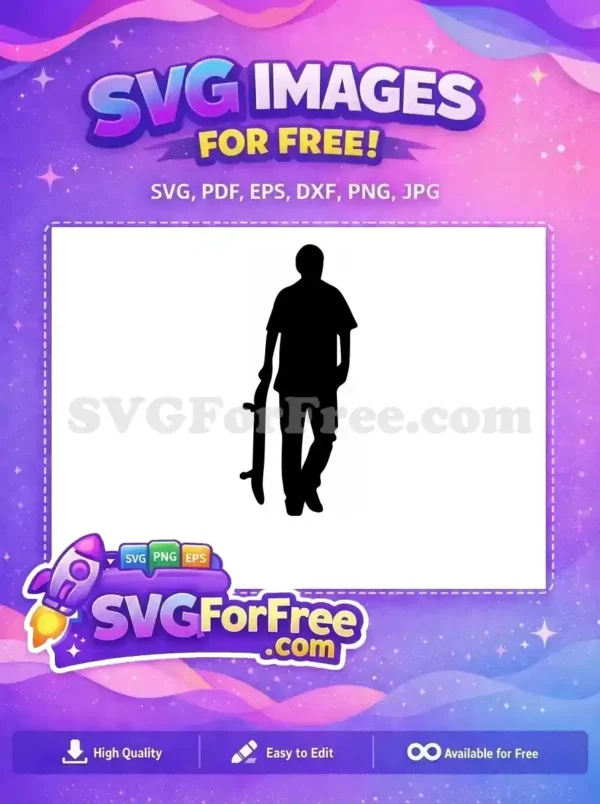 Free Skateboard Trick Free Silhouette Skate Boarder Free SVG 9