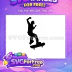 Free Skateboarder Trick Free Silhouette Skateboarding Free SVG 2 - Instant Download