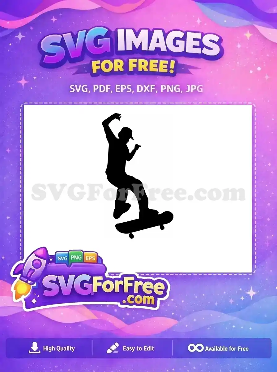 Free Skateboarder Trick Free Silhouette Skateboarding Free SVG 2
