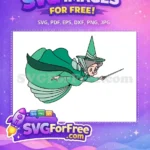 Free Green Maleficent Flying Free Witch Sleeping Beauty Free SVG - Instant Download