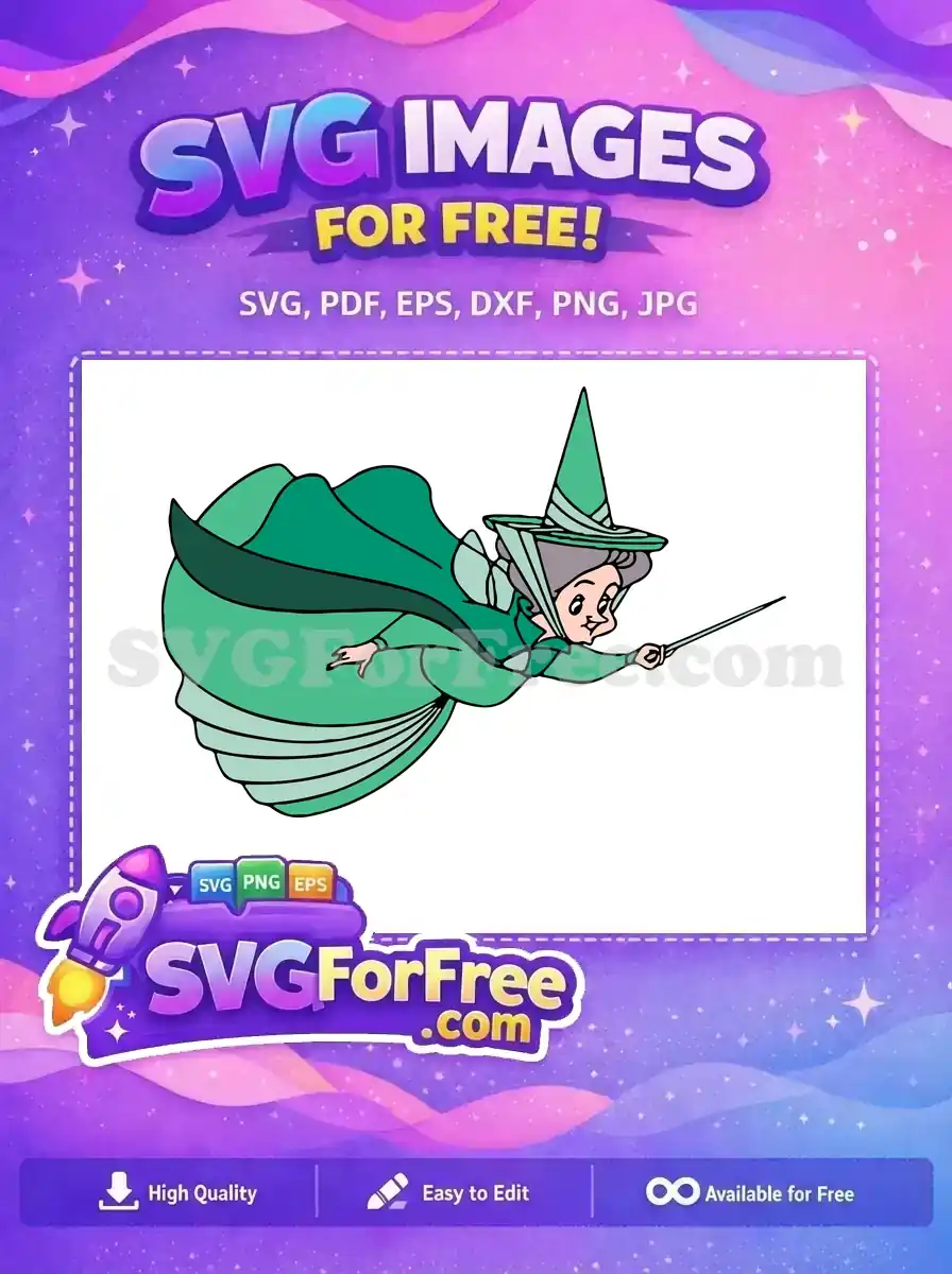 Free Green Maleficent Flying Free Witch Sleeping Beauty Free SVG