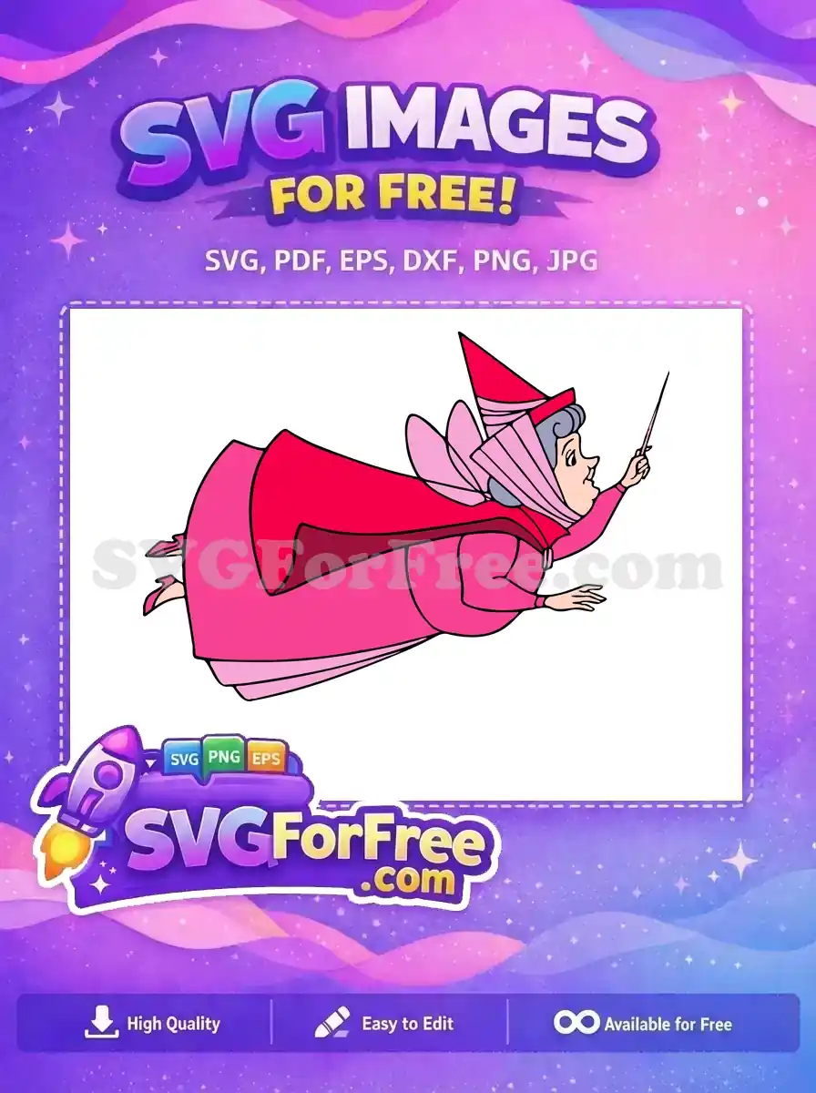 Free Pink Dress Free Fairy Godmother Sleeping Beauty Free SVG