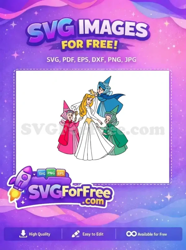 Free Aurora Blonde Hair Free Fairy Godmothers Sleeping Beauty Free SVG
