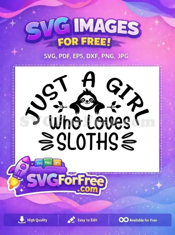 Free Smiling Sloth Free Girl Sloth Quotes Free SVG