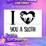 Free Heart Branch Free Lazy Sloth Love Free SVG - Instant Download