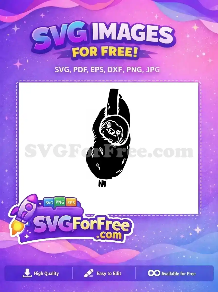 Free Black Sloth Silhouette Free Pirate Hat Sloth Free SVG