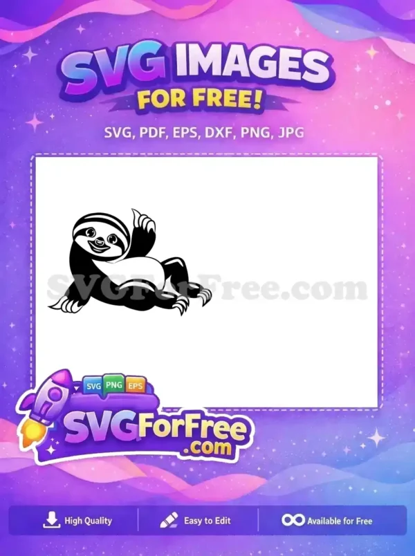 Free Lazy Sloth Face Free Silhouette Funny Animal Free SVG