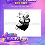 Free Sleeping Sloth Free Tree Branch Cartoon Free SVG - Instant Download