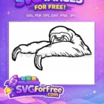 Free Cute Sloth Free Silhouette Jungle Animal Free SVG - Instant Download