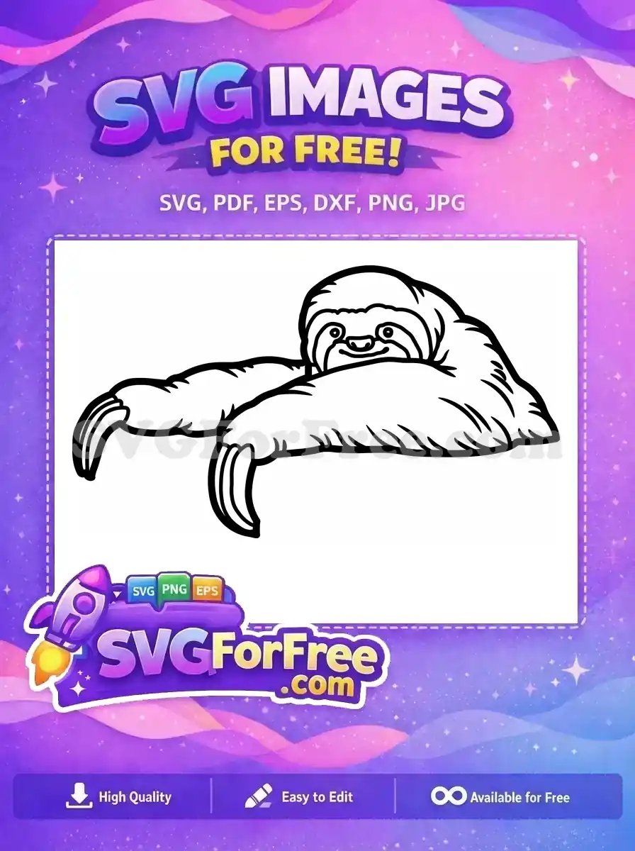 Free Cute Sloth Free Silhouette Jungle Animal Free SVG