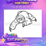 Free Simple Sloth Free Silhouette Cute Animal Free SVG 3 - Instant Download