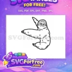 Free Cute Sloth Face Free Silhouette Cartoon Free SVG 1 - Instant Download