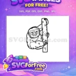 Free Cute Sloth Free Silhouette Design Movie Free SVG - Instant Download