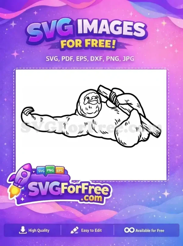 Free Cute Sloth Free Silhouette Cartoon Character Free SVG 3 Free Cute Sloth Free Silhouette Cartoon Character Free SVG 3