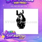 Free Hanging Clipart Free Silhouette Cute Sloth Free SVG - Instant Download