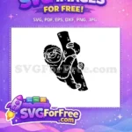 Free Hanging Black Sloth Free Silhouette Cartoon Animal Free SVG - Instant Download
