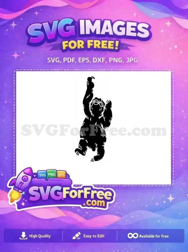 Free Simple Sloth Free Silhouette Cartoon Character Free SVG 2