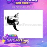 Free Cute Sloth Free Silhouette Cartoon Character Free SVG 6 - Instant Download