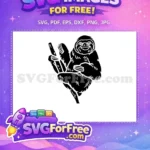 Free Smiling Face Free Silhouette Climbing Sloth Free SVG - Instant Download