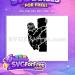 Free Hanging Sloth Free Silhouette Black and White Tree Free SVG - Instant Download