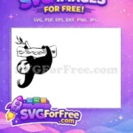 Free Detailed Cutout Free Lazy Sloth Silhouette Free SVG - Instant Download