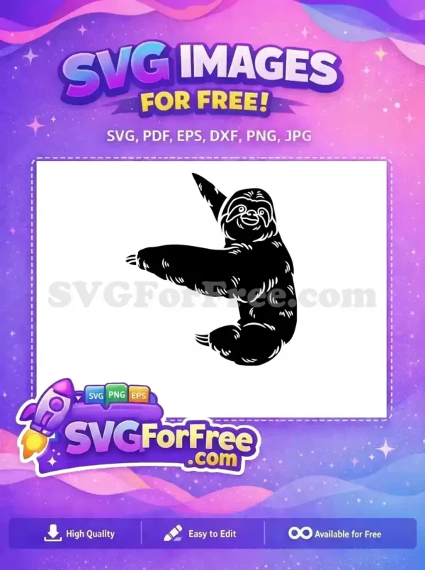 Free Peeking Sloth Face Free Silhouette Funny Sloth Free SVG