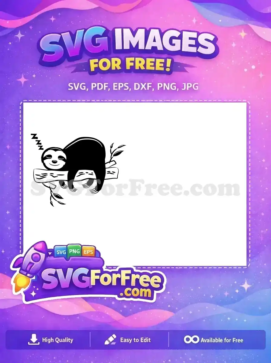 Free Lazy Sloth Free Silhouette Smiling Sloth Free SVG