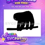 Free Hanging Silhouette Free Cute Sloth Design Free SVG - Instant Download