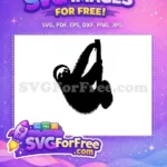 Free Simple Sloth Free Cute Animal Silhouette Free SVG - Instant Download