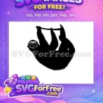 Free Lazy Eyes Free Cute Sloth Silhouette Free SVG - Instant Download