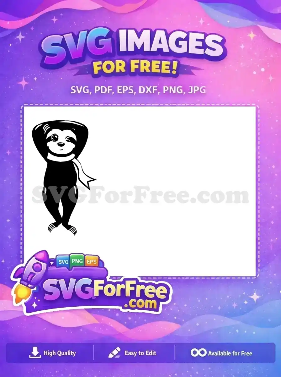 Free Contoured Sloth Free Silhouette Lazy Animal Free SVG