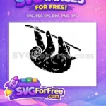 Free Black Ninja Sloth Free Katana Japanese Free SVG - Instant Download