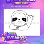 Free Smiling Sloth Free Cute Face Funny Sloth Free SVG - Instant Download