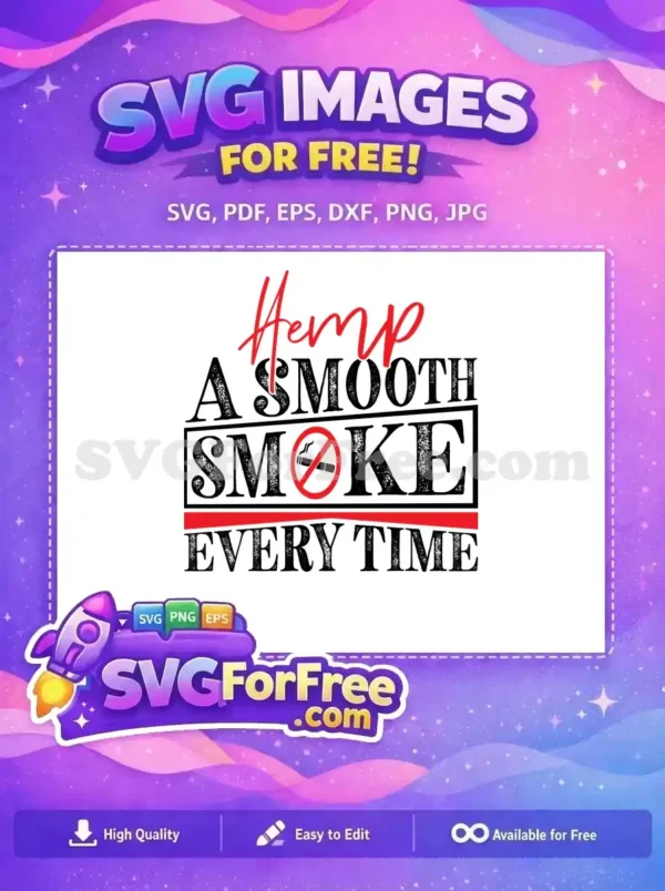 Free Hemp Red Free Smooth Smokeout Day Free SVG